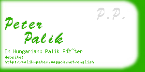 peter palik business card